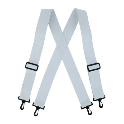 Ctm Men's Big & Tall Elastic X-back Suspenders With Plastic Hook Ends In White