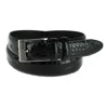 Ctm Men's Big & Tall Leather Croc Print Belt In Black