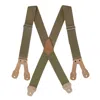 Ctm Men's Big & Tall Non-elasticized Button End Work Suspenders In Green