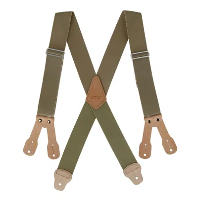Ctm Men's Big & Tall Non-elasticized Button End Work Suspenders In Green