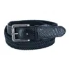 Ctm Men's Big & Tall Waxed Braided Belt With Croc Print Ends In Black