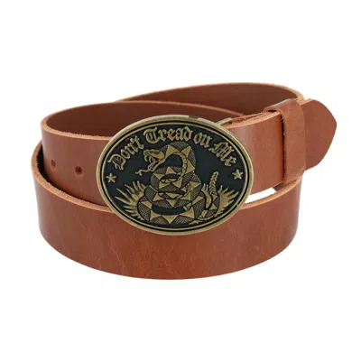 Ctm Men's Bridle Belt With Don't Tread On Me Buckle (2 Buckle Set) In Multi