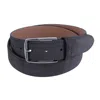 Ctm Men's Brushed Suede Italian Leather Belt In Grey