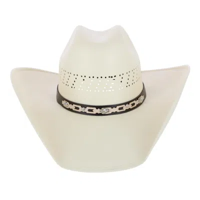 Ctm Men's Buffalo Crown Canvas Western Hat With Geometric Hatband In Multi