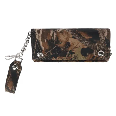 Ctm Men's Camo Print Long Chain Wallet In Black