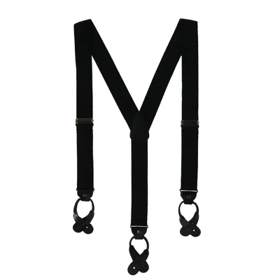 Ctm Men's Canvas Button-end Old West Suspenders (tall Available) In Black