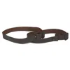 Ctm Men's Coated Leather Solid Color Adjustable Armband Sleeve Garter In Brown