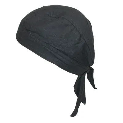 Ctm Men's Cotton Lined Solid Do Rag Cap (pack Of 5) In Black