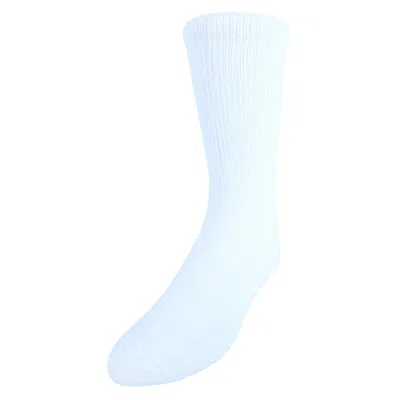 Ctm Men's Cushioned Diabetic Crew Socks (3 Pair Pack) In White