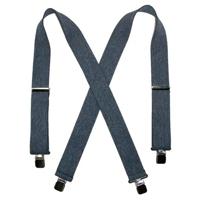 Ctm Men's Denim Clip-end 2 Inch Suspenders In Blue