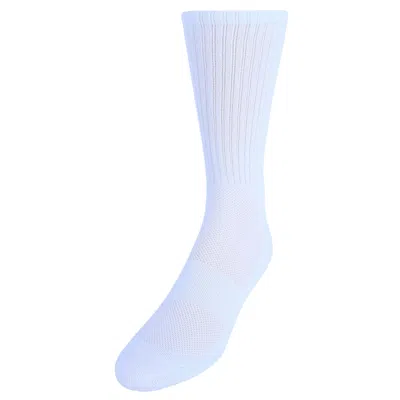 Ctm Men's Dry And Cool Cushioned Crew Socks (pack Of 2) In White