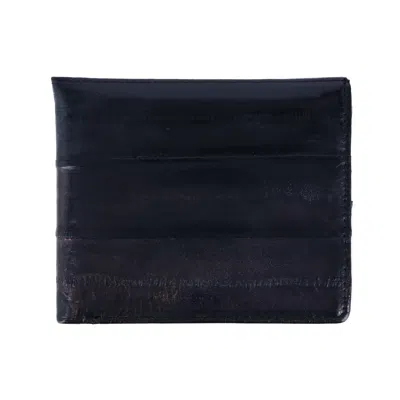 Ctm Men's Eel Skin Leather Bifold Wallet With Coin Pouch In Brown