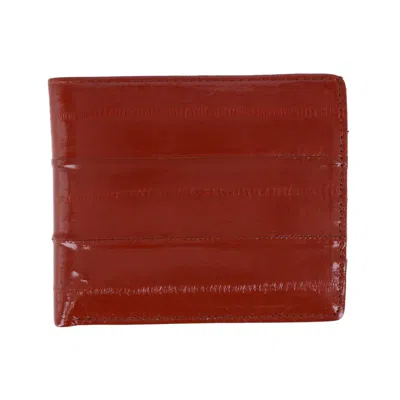 Ctm Men's Eel Skin Leather Bifold Wallet With Coin Pouch In Multi