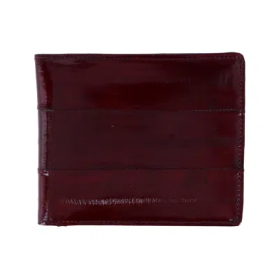 Ctm Men's Eel Skin Leather Bifold Wallet With Coin Pouch In White