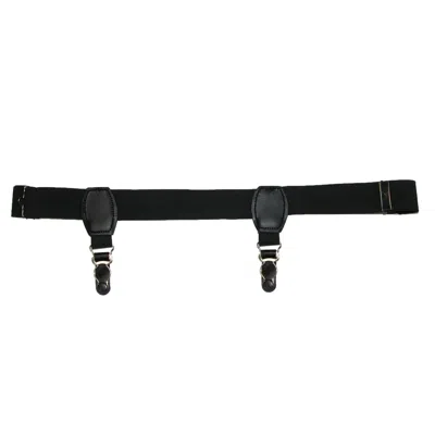 Ctm Men's Elastic 1 Inch Sock Garters With 2 Clips In Black