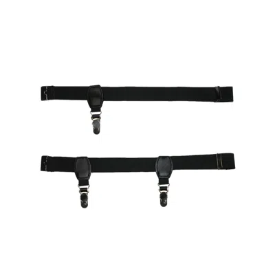 Ctm Men's Elastic 1 Inch Wide Single And Double Sock Garters (pack Of 2) In Black