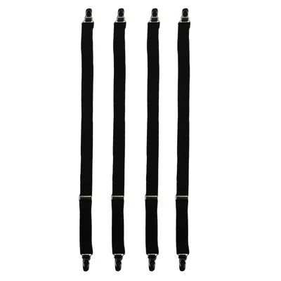 Ctm Men's Elastic 3/4 Inch Dress Straight Sock Garter Shirt Stays In Black