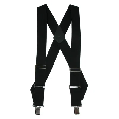 Ctm Men's Elastic Basic Trucker Side Clip Suspender In Black