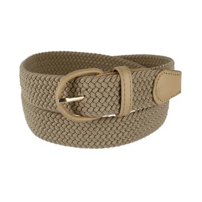 Ctm Men's Elastic Braided Belt With Covered Buckle (big & Tall Available) In Green