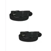 Ctm Men's Elastic Braided Belt With Covered Buckle (pack Of 2) In Black