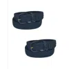 Ctm Men's Elastic Braided Belt With Covered Buckle (pack Of 2) In Blue