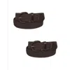 Ctm Men's Elastic Braided Belt With Covered Buckle (pack Of 2) In Brown