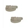 Ctm Men's Elastic Braided Belt With Covered Buckle (pack Of 2) In Green