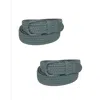 Ctm Men's Elastic Braided Belt With Covered Buckle (pack Of 2) In Grey
