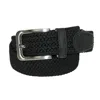 Ctm Men's Elastic Braided Stretch Belt With Silver Buckle In Black