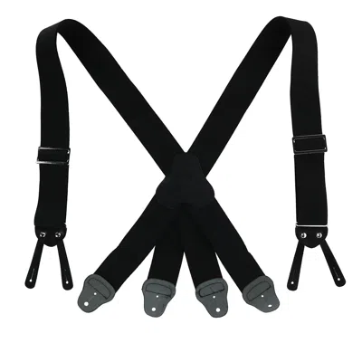Ctm Men's Elastic Button-end 2 Inch Fireman Suspenders In Black