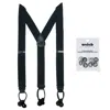 Ctm Men's Elastic Button End Dress Suspender With Bachelor Buttons In Blue