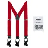 Ctm Men's Elastic Button End Dress Suspender With Bachelor Buttons In Red