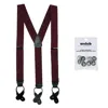 Ctm Men's Elastic Button End Dress Suspender With Bachelor Buttons In White