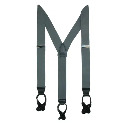Ctm Men's Elastic Button End Dress Suspenders With Silver Hardware In Black