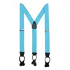 Ctm Men's Elastic Button End Dress Suspenders With Silver Hardware In Blue