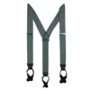 Ctm Men's Elastic Button End Dress Suspenders With Silver Hardware In Grey