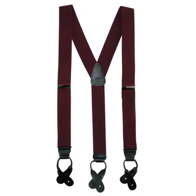 Ctm Men's Elastic Button End Dress Suspenders With Silver Hardware In White