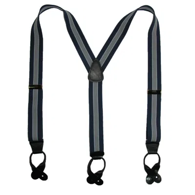 Ctm Men's Elastic Button End Stripe Dress Suspenders In Multi
