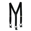 Ctm Men's Big & Tall Elastic Button End Dress Suspenders With Silver Hardware In Black