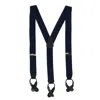 Ctm Men's Big & Tall Elastic Button End Dress Suspenders With Silver Hardware In Blue