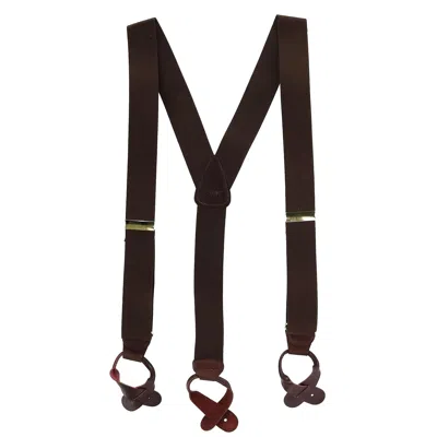 Ctm Men's Elastic Button End Suspenders In Brown