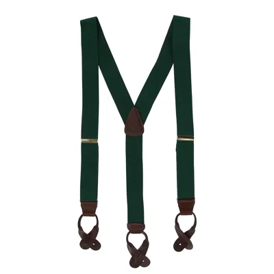 Ctm Men's Elastic Button End Suspenders In Green