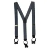 Ctm Men's Elastic Button End Suspenders In Grey