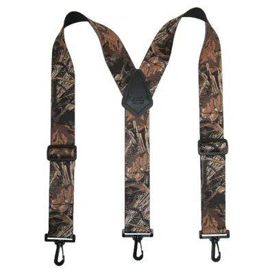 Ctm Men's Elastic Camouflage Suspenders With Black Swivel Clips In Multi