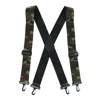 Ctm Men's Elastic Camouflage X-back Suspenders With Plastic Swivel Hook Ends In Black