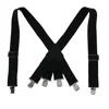 Ctm Men's Elastic Clip-end 2 Inch Fireman Suspenders In Black