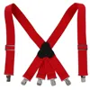 Ctm Men's Elastic Clip-end 2 Inch Fireman Suspenders In Red