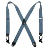 Ctm Men's Elastic Denim 2 Inch Button-end Suspenders In Multi