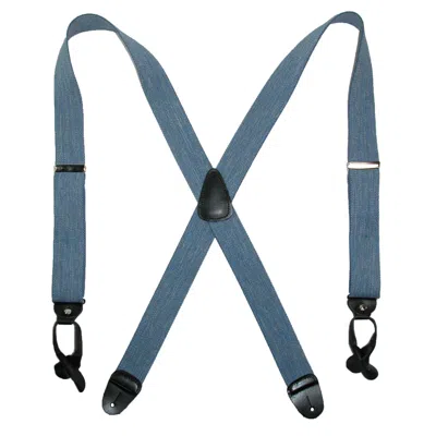 Ctm Men's Elastic Denim 2 Inch Button-end Suspenders In Multi
