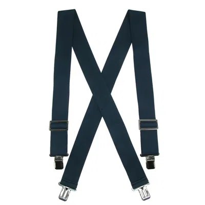 Ctm Men's Elastic Heavy Duty Basic Clip-end Work Suspender In Blue